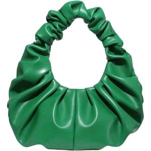 imageVerdusa Womens Pleated Handbags Ruched Top Handle Satchel Purse Denim Clutch BagsGreen