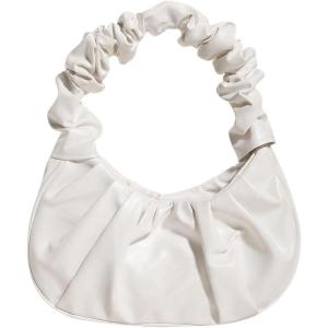 imageVerdusa Womens Pleated Handbags Ruched Top Handle Satchel Purse Denim Clutch BagsWhite