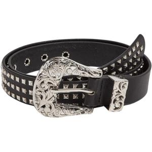 imageVerdusa Womens Vintage Buckle PU Leather Waist Belts Western BeltsBlack