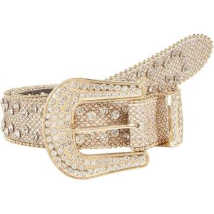 imageVerdusa Womens Vintage Buckle PU Leather Waist Belts Western BeltsWhite Gold