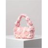 imageVerdusa Womens 3D Flower Clutch Handbags Rose Evening Purse Top Handle BagsPink