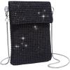 imageVerdusa Womens Crossbody Bag Glitter Rhinestone Evening Bag Purse Sequin Wedding HandbagBlack