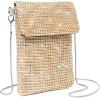 imageVerdusa Womens Crossbody Bag Glitter Rhinestone Evening Bag Purse Sequin Wedding HandbagGold