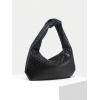 imageVerdusa Womens Metallic Knot Strap PU Leather Handbags Zipper Hobo Shoulder BagBlack