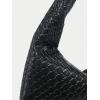 imageVerdusa Womens Metallic Knot Strap PU Leather Handbags Zipper Hobo Shoulder BagBlack