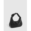 imageVerdusa Womens Metallic Knot Strap PU Leather Handbags Zipper Hobo Shoulder BagBlack Tie