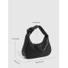 imageVerdusa Womens Metallic Knot Strap PU Leather Handbags Zipper Hobo Shoulder BagBlack Tie