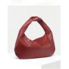 imageVerdusa Womens Metallic Knot Strap PU Leather Handbags Zipper Hobo Shoulder BagBurgundy