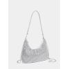 imageVerdusa Womens Rhinestone Clutch Purses Wedding Shiny Evening Bags Glitter Shoulder Bag Party Prom Hobo HandbagSilver