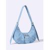 imageVerdusa Womens Studded PU Leather Clutch Shoulder Tote Handbag Adjustable Strap Boho BagsBlue