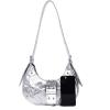 imageVerdusa Womens Studded PU Leather Clutch Shoulder Tote Handbag Adjustable Strap Boho BagsSilver a