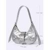 imageVerdusa Womens Studded PU Leather Clutch Shoulder Tote Handbag Adjustable Strap Boho BagsSolid Silver