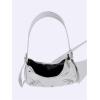 imageVerdusa Womens Studded PU Leather Clutch Shoulder Tote Handbag Adjustable Strap Boho BagsSolid Silver
