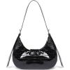 imageVerdusa Womens Studded PU Leather Clutch Shoulder Tote Handbag Adjustable Strap Boho BagsTexture Black