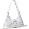 imageVerdusa Womens Studded PU Leather Clutch Shoulder Tote Handbag Adjustable Strap Boho BagsWhite