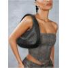 imageVerdusa Womens Woven Leather Hobo Shoulder Bags Top Handle Braided Underarm PurseBlack