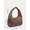 imageVerdusa Womens Woven Leather Hobo Shoulder Bags Top Handle Braided Underarm PurseBrown