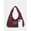 imageVerdusa Womens Woven Leather Hobo Shoulder Bags Top Handle Braided Underarm PurseBurgundy