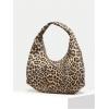 imageVerdusa Womens Woven Leather Hobo Shoulder Bags Top Handle Braided Underarm PurseLeopard Brown