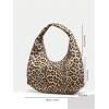 imageVerdusa Womens Woven Leather Hobo Shoulder Bags Top Handle Braided Underarm PurseLeopard Brown