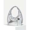 imageVerdusa Womens Woven Leather Hobo Shoulder Bags Top Handle Braided Underarm PurseSilver