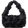 imageVerdusa Womens 3D Flower Clutch Handbags Rose Evening Purse Top Handle BagsBlack