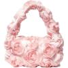 imageVerdusa Womens 3D Flower Clutch Handbags Rose Evening Purse Top Handle BagsPink