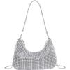 imageVerdusa Womens Rhinestone Clutch Purses Wedding Shiny Evening Bags Glitter Shoulder Bag Party Prom Hobo HandbagSilver