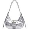 imageVerdusa Womens Studded PU Leather Clutch Shoulder Tote Handbag Adjustable Strap Boho BagsSilver a