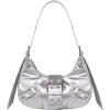 imageVerdusa Womens Studded PU Leather Clutch Shoulder Tote Handbag Adjustable Strap Boho BagsSolid Silver