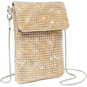 imageVerdusa Womens Crossbody Bag Glitter Rhinestone Evening Bag Purse Sequin Wedding HandbagGold