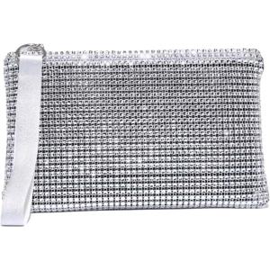 imageVerdusa Womens Rhinestone Evening Bag Clutch Handbags Glitter Wristlet PurseSilver