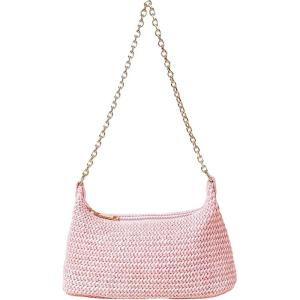 imageVerdusa Womens Straw Woven Shoulder Bag Tote Handbag Summer Beach PursePink