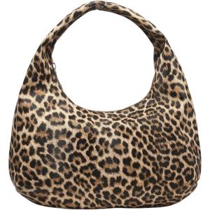 imageVerdusa Womens Woven Leather Hobo Shoulder Bags Top Handle Braided Underarm PurseLeopard Brown