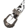imageVerdusa Womens Cow Print Western Leather Belt Fashion Waist BeltsBlack White Multi