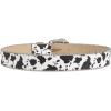 imageVerdusa Womens Cow Print Western Leather Belt Fashion Waist BeltsBlack White Multi