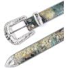 imageVerdusa Womens Cow Print Western Leather Belt Fashion Waist BeltsGreen