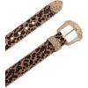 imageVerdusa Womens Cow Print Western Leather Belt Fashion Waist BeltsMulticolora