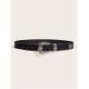 imageVerdusa Womens Floral Embroidery Square Buckle Leather Belts Vintage BeltBlack