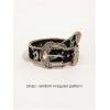 imageVerdusa Womens Floral Embroidery Square Buckle Leather Belts Vintage BeltBlack Multi