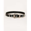 imageVerdusa Womens Floral Embroidery Square Buckle Leather Belts Vintage BeltBlack Multi