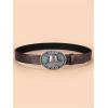 imageVerdusa Womens Floral Embroidery Square Buckle Leather Belts Vintage BeltBronze