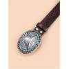 imageVerdusa Womens Floral Embroidery Square Buckle Leather Belts Vintage BeltBronze