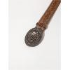 imageVerdusa Womens Floral Embroidery Square Buckle Leather Belts Vintage BeltBrown