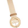 imageVerdusa Womens Round Buckle Elastic Straw Belts Boho Waist BeltBeige Beaded