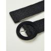 imageVerdusa Womens Round Buckle Elastic Straw Belts Boho Waist BeltBlack