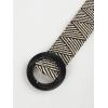 imageVerdusa Womens Round Buckle Elastic Straw Belts Boho Waist BeltBlack Beige