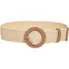 imageVerdusa Womens Round Buckle Elastic Straw Belts Boho Waist BeltMedium Beige