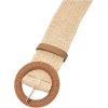 imageVerdusa Womens Round Buckle Elastic Straw Belts Boho Waist BeltMedium Beige
