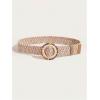 imageVerdusa Womens Round Buckle Elastic Straw Belts Boho Waist BeltMulticolor